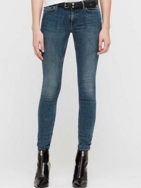 AllSaints Mast Low Rise Skinny Jean in Washed Indigo (Size 26 NWOT)